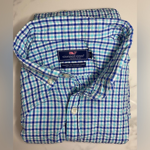 Vineyard Vines Other - Vineyard Vines long-sleeved blue plaid shirt. Size XL classic fit tucker shirt.